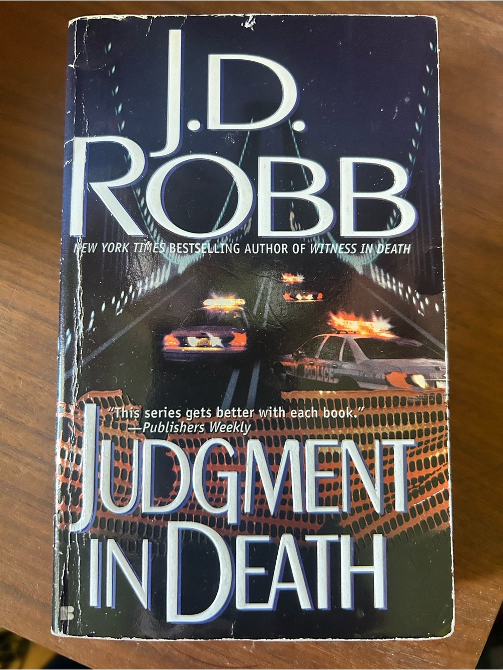 J.D. Robb "Judgment in Death" Paperback - Navy & Orange Cover